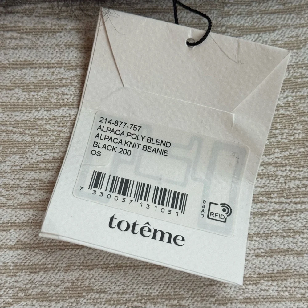 TOTEME Alpaca wool-blend Knit beanie Black - Picture 5 of 6